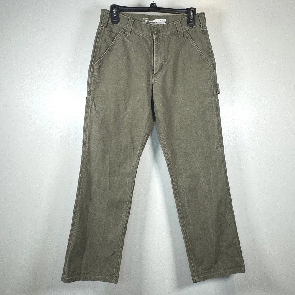 Carhartt Relaxed Fit Carpenter Pant 30x30 Actual L28.5 Green Duck Canvas Utility